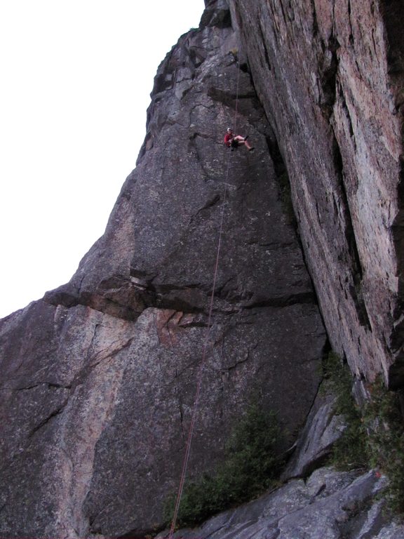 Carolyn rappelling. (Category:  Rock Climbing)