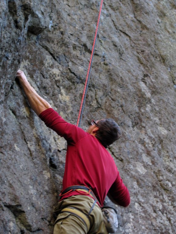 Me climbing James and the Giant Boulder. (Category:  Rock Climbing)