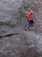 Alex tightly clinging to the rock! (Category:  Rock Climbing)