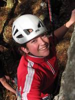 Tara starting James and the Giant Boulder. (Category:  Rock Climbing)