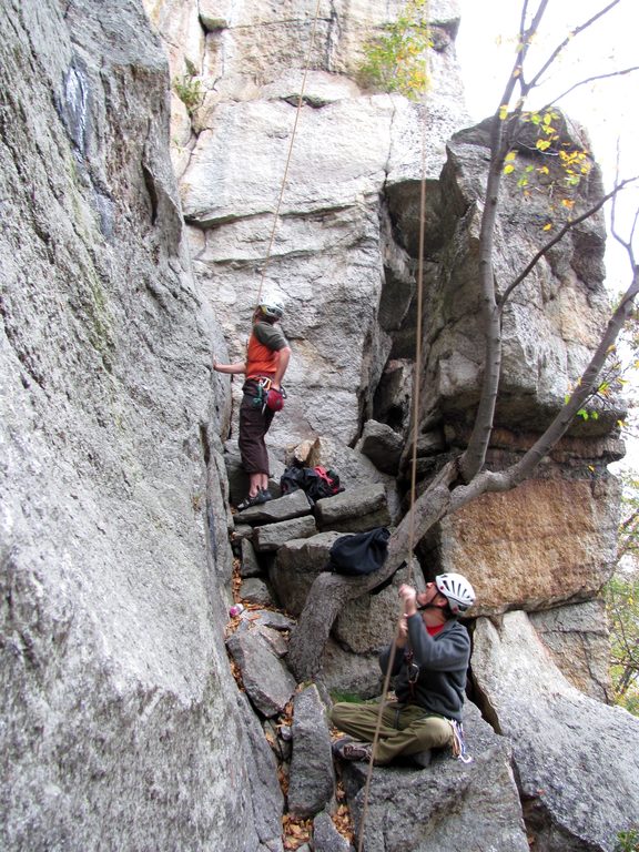 Mike getting ready to climb Feast of Fools. (Category:  Rock Climbing)