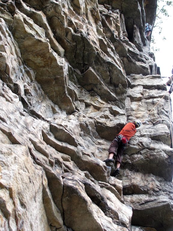 Mike climbing Feast of Fools. (Category:  Rock Climbing)