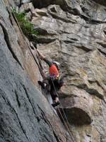 Mike leading Hans Puss. (Category:  Rock Climbing)