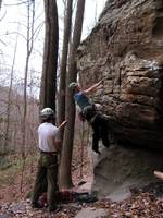 Me belaying Tammy on 27 Years Of Climbing. (Category:  Rock Climbing)