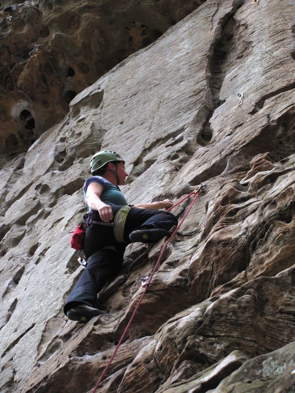 Tammy leading 27 Years Of Climbing. (Category:  Rock Climbing)