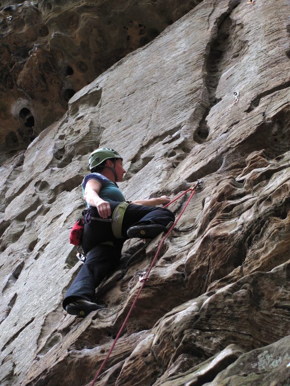 Tammy leading 27 Years Of Climbing. (Category:  Rock Climbing)