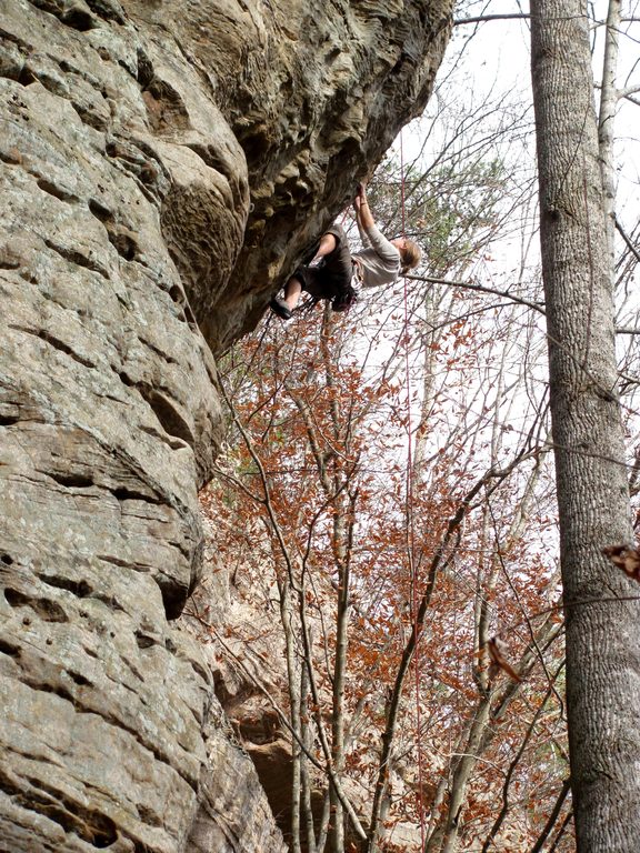 Emily following Johnny B. Good. (Category:  Rock Climbing)