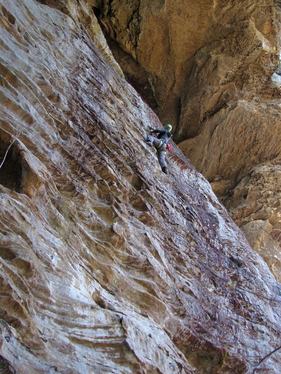 Tammy on Black Powder. (Category:  Rock Climbing)