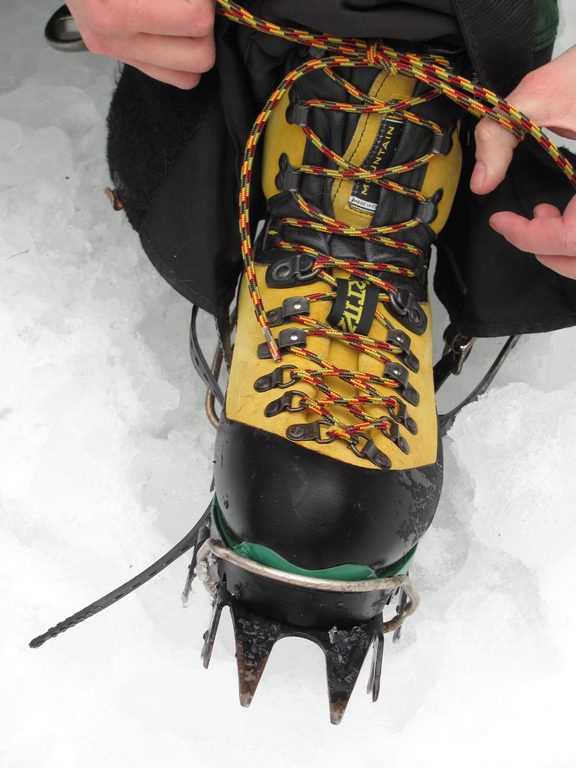 Emily ready to climb. (Category:  Ice Climbing)