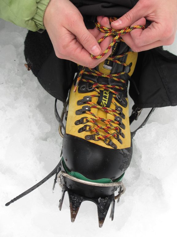 Emily ready to climb. (Category:  Ice Climbing)