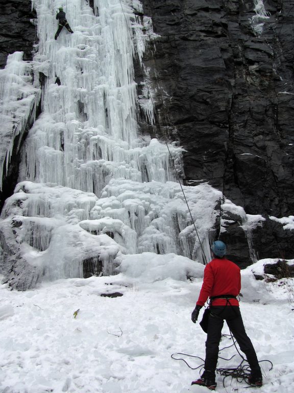 I'm belaying Tammy on Chiller Pillar. (Category:  Ice Climbing)