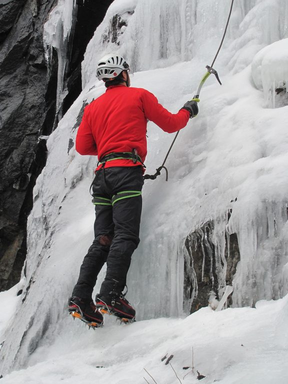 Me climbing Chiller Pillar. (Category:  Ice Climbing)