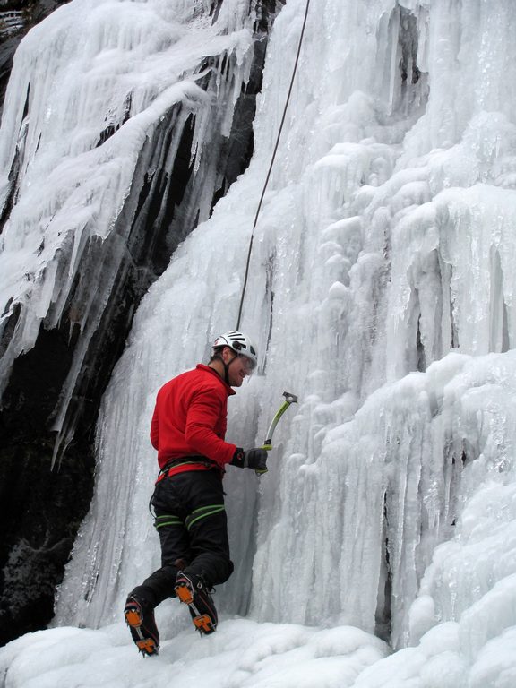 Me climbing Chiller Pillar. (Category:  Ice Climbing)