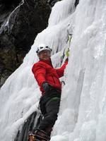 Me climbing Chiller Pillar. (Category:  Ice Climbing)