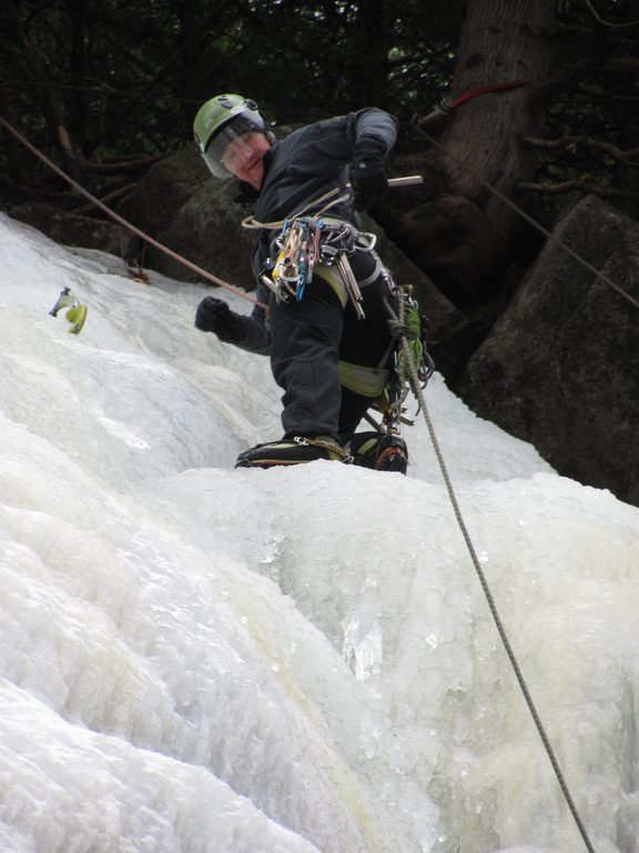 Tammy cleaning Lions on the Beach. (Category:  Ice Climbing)