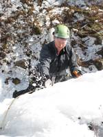 Tammy climbing Pitchoff Right. (Category:  Ice Climbing)