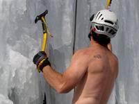 Mock me all you want, but admit that you would do it too. (Category:  Ice Climbing)