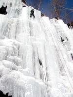 Tammy at the top of Pitchoff Quarry. (Category:  Ice Climbing)