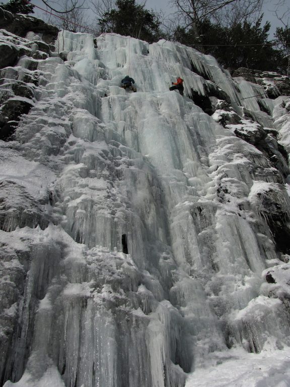 Guy on Mineville Pillar. (Category:  Ice Climbing)