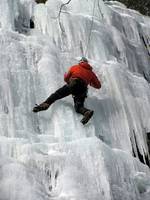 Guy on Mineville Pillar. (Category:  Ice Climbing)