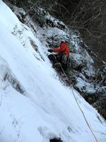Frozen sod and moss were our best bets on this climb. (Category:  Ice Climbing)