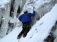 I'm leading the second pitch. (Category:  Ice Climbing)