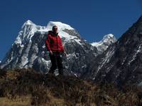 Self portrait in front of Langshisa Ri. (Category:  Travel)