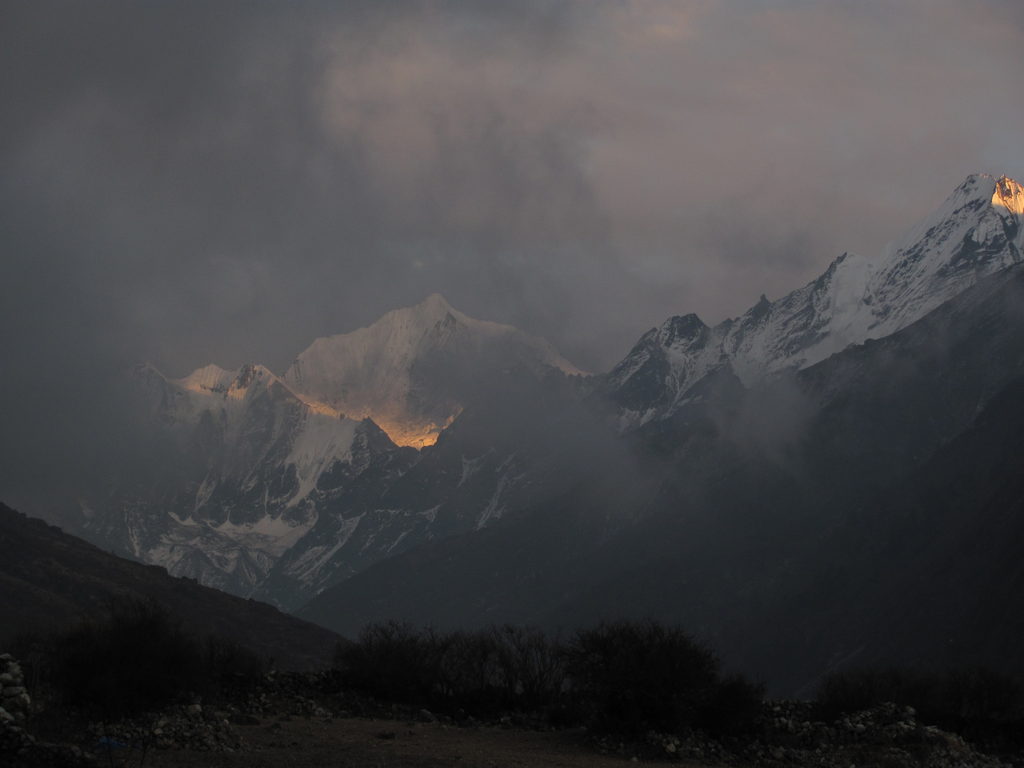 Sunset on Gang Chhenpo. (Category:  Travel)