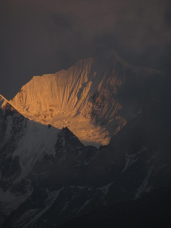 Sunset on Gang Chhenpo. (Category:  Travel)