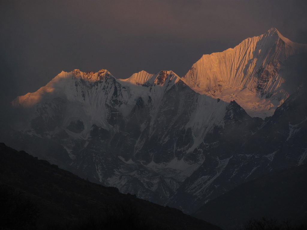 Sunset on Gang Chhenpo. (Category:  Travel)