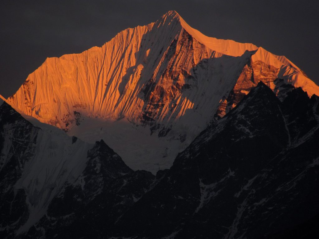 Sunset on Gang Chhenpo. (Category:  Travel)