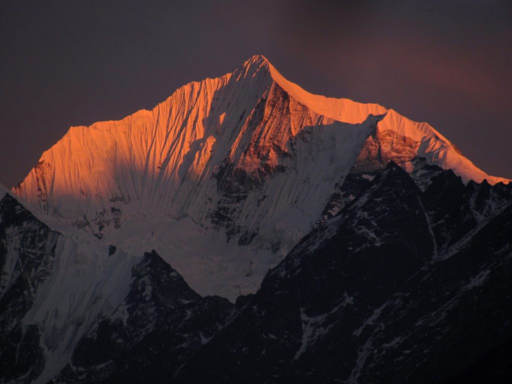 Sunset on Gang Chhenpo. (Category:  Travel)