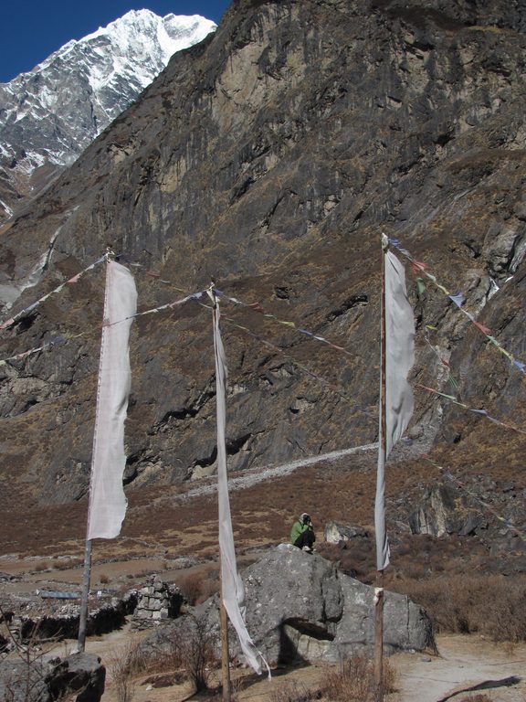 Dave amidst the prayer flags. (Category:  Travel)