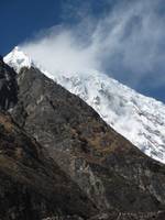 Lots of wind at the summit of Langtang Lirung. (Category:  Travel)
