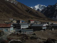 The gorgeous village of Kyanjin Gumba with Gang Chhenpo in the background. (Category:  Travel)