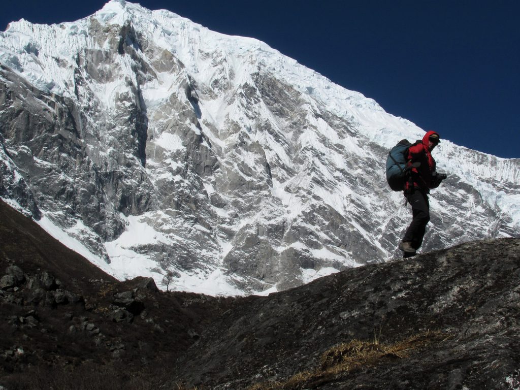 Josh with Langtang Lirung in the background. (Category:  Travel)