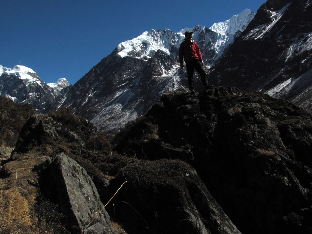 Took a few self portraits in front of Gang Chhenpo. (Category:  Travel)