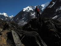 Took a few self portraits in front of Gang Chhenpo. (Category:  Travel)