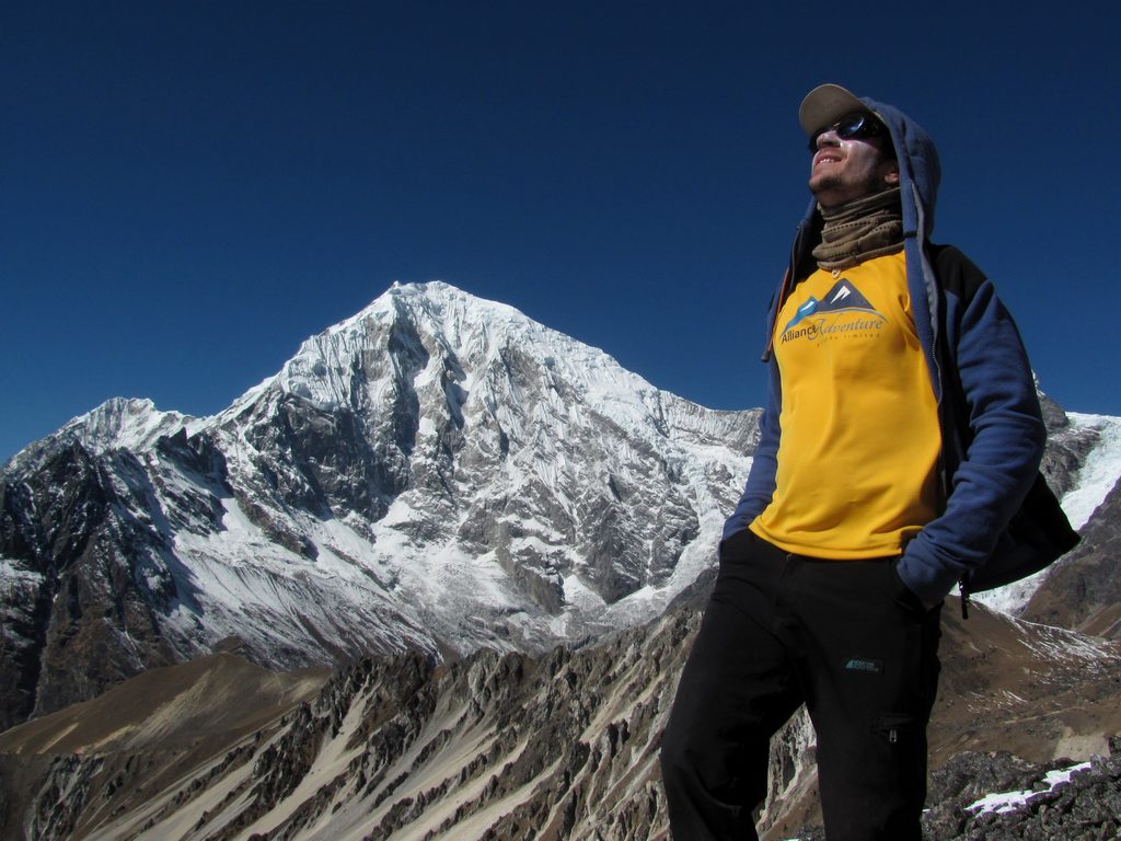 Dave modeling Urja's Alliance Adventure shirt. (Category:  Travel)