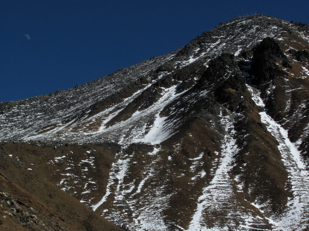 Moon rising over Tserko Ri. (Category:  Travel)