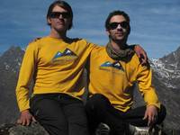 Dave and Josh modeling Urja's Alliance Adventure shirts. (Category:  Travel)