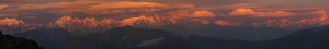 Panorama of the Langtang range at sunset. (Category:  Travel)