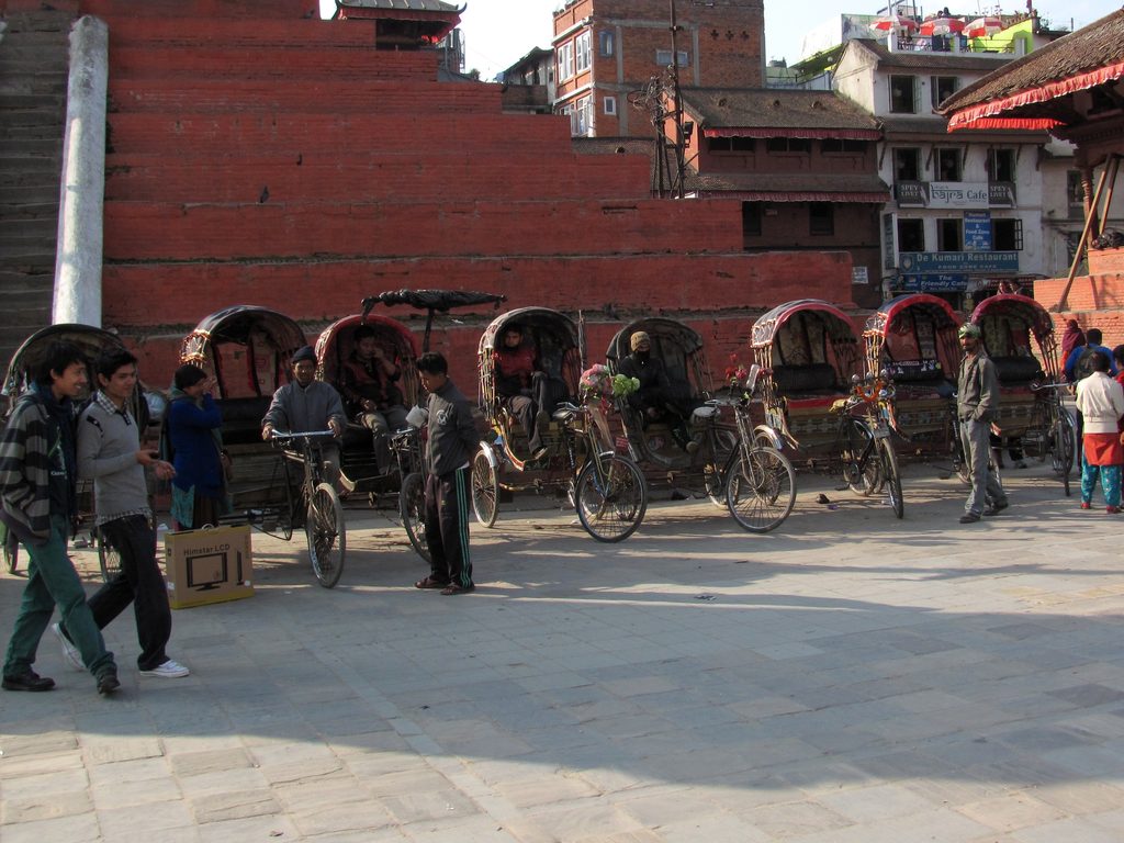 Rickshaws lined up. (Category:  Travel)