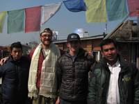 Saying goodbye.  Urja, me, Dave and our host. (Category:  Travel)