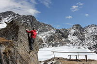 Me bouldering at Gosain Kund. (Category:  Travel)