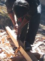 Dimensioning lumber by hand. (Category:  Travel)