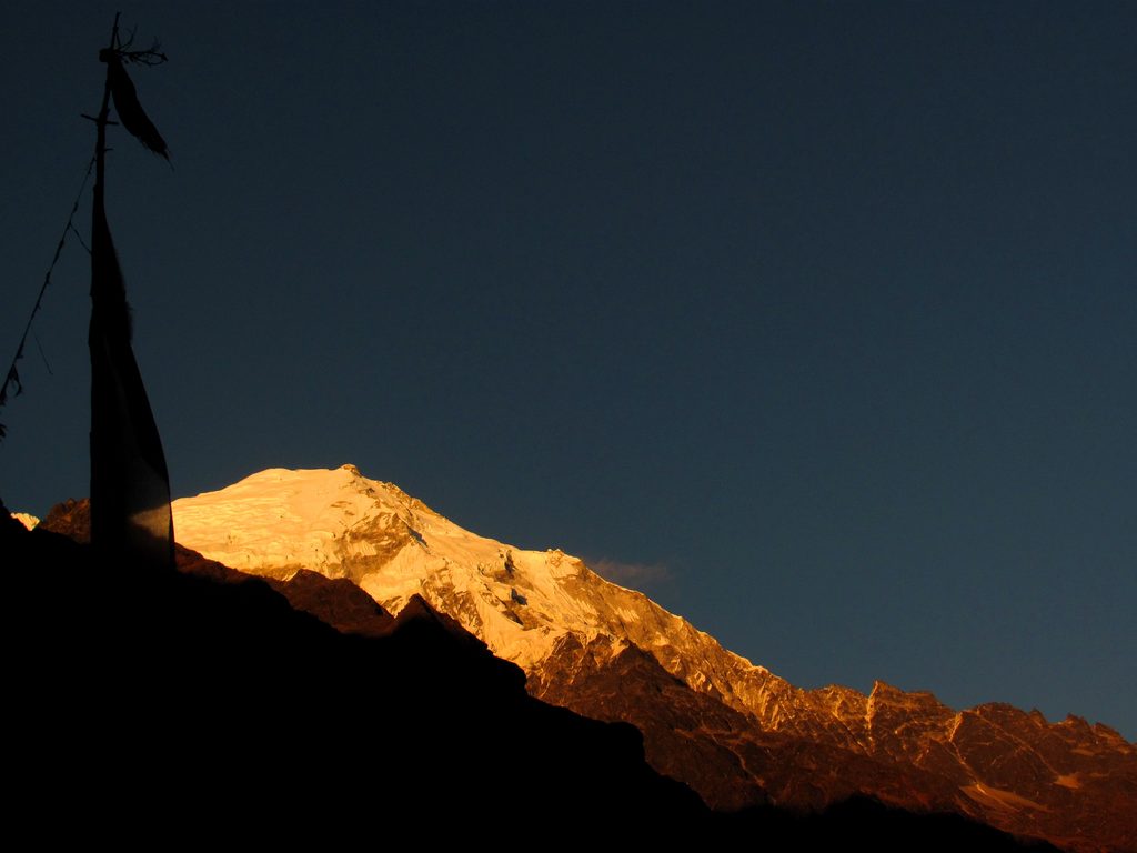 Langtang II at sunset. (Category:  Travel)
