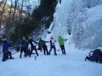 Trying to break a v-thread. (Category:  Ice Climbing)