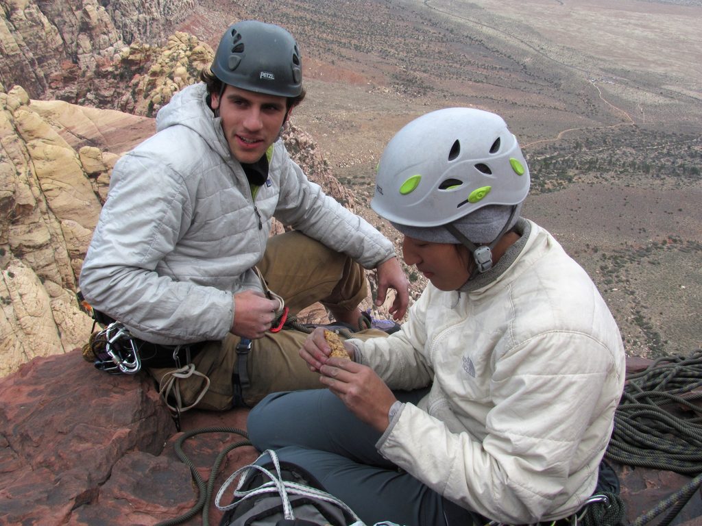 Dan and Allison on top of Crimson. (Category:  Rock Climbing)