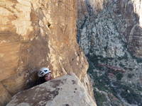 This was more awkward than it looks. (Category:  Rock Climbing)